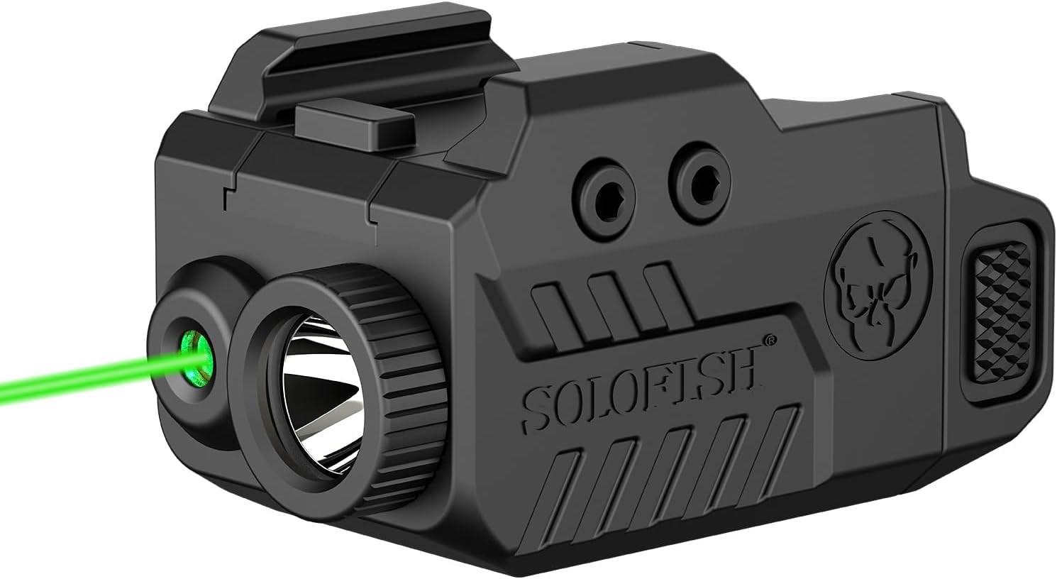 Solofish 500LM Tactical Rail Flashlight with Green Red Blue Beam & White LED