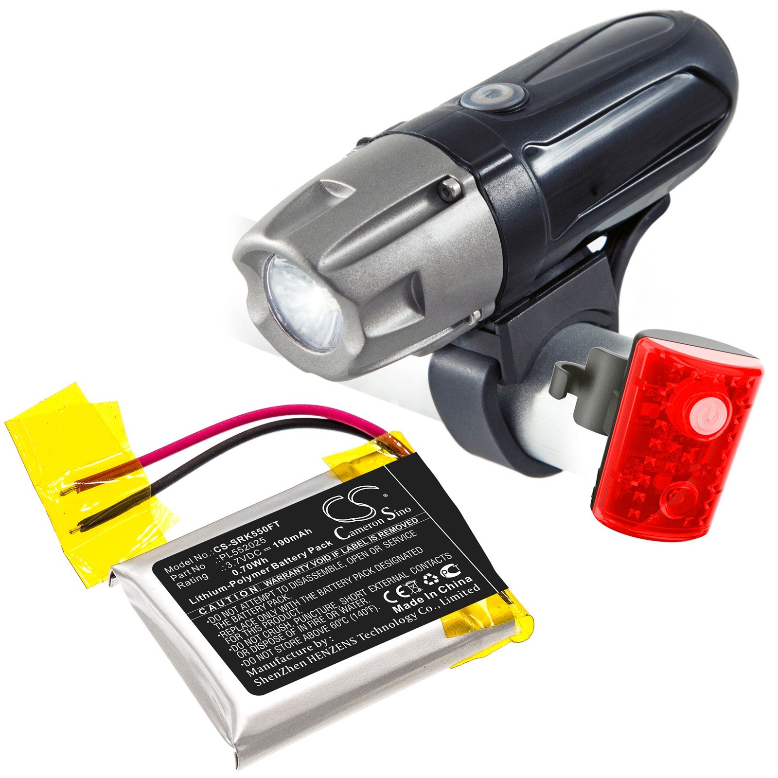 BATTERIE 3.7V Li-Polymer 190mAh Type PL552025 For Shark 550R Torch