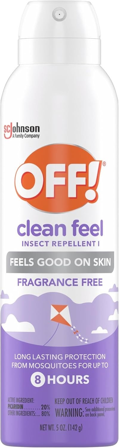 OFF! Clean Feel Insect Repellent Aerosol with 20% Picaridin, Bug Spray 5 oz