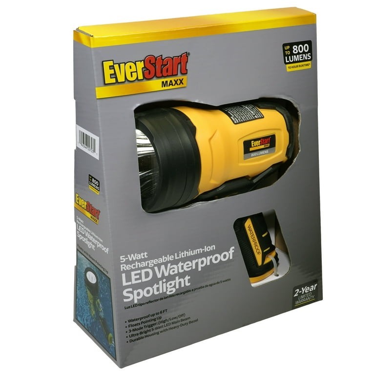 Everstart MAXX 800 Lumens LED USB Rechargeable Spotlight Li-Ion,Battery SL8WE 🆕