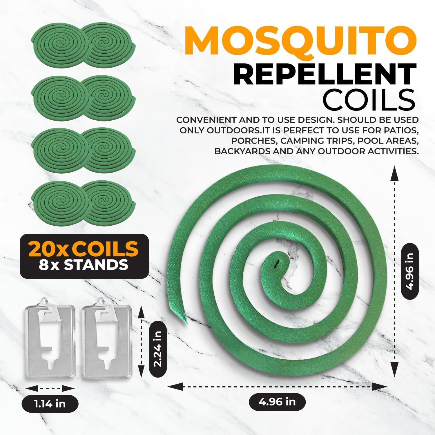 20 Coils Supreme Pro Mosquito Repellent Coils – Outdoor Use Reaches Up to 10 fts