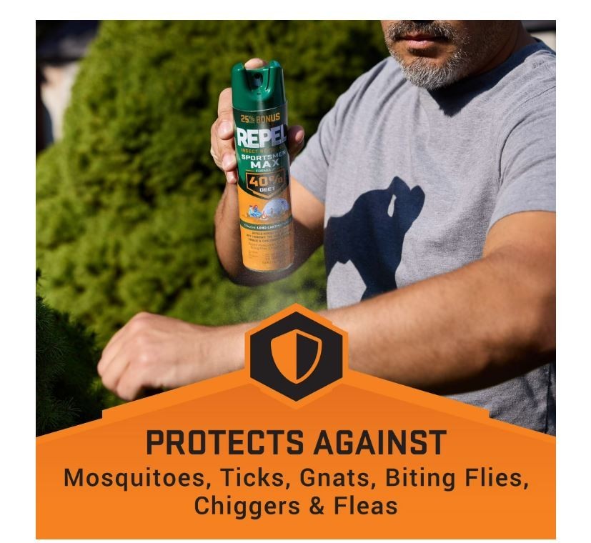 (4 pack) Repel Sportsmen Max Formula Insect Repellent Aerosol Spray 8.125 Ounces