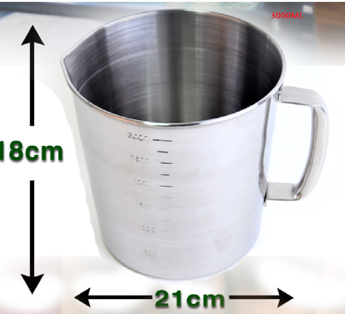 Korea Stainless Beaker Bowl Pot Cup Lab Bake Candle Cooking Measuring Handle