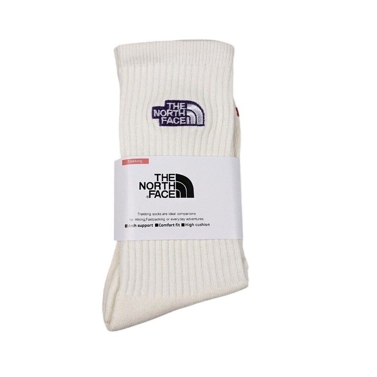 The North Face Crew Socks Mens Large 9-11 White Embroidered Logo Outdoor NWT