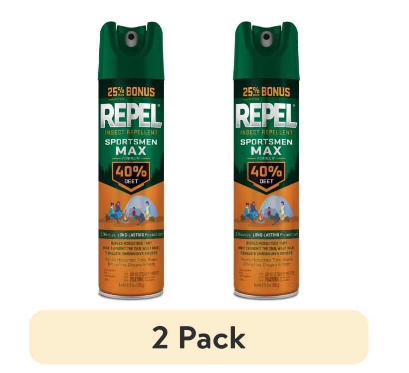 (2 pack) Repel Sportsmen Max Formula Insect Repellent Aerosol Spray 8.125 Ounces