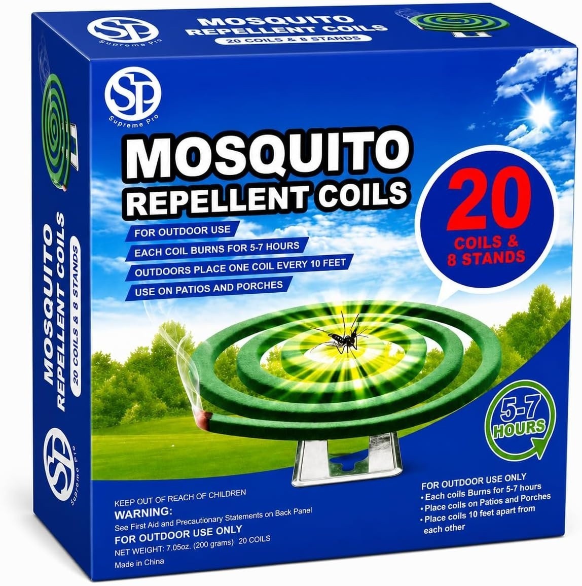 20 Coils Supreme Pro Mosquito Repellent Coils – Outdoor Use Reaches Up to 10 fts