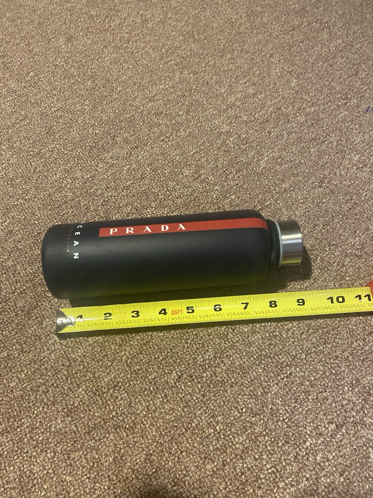Prada Beauty Luna Rossa Ocean. Glass Water Bottle & Silicone Sleeve