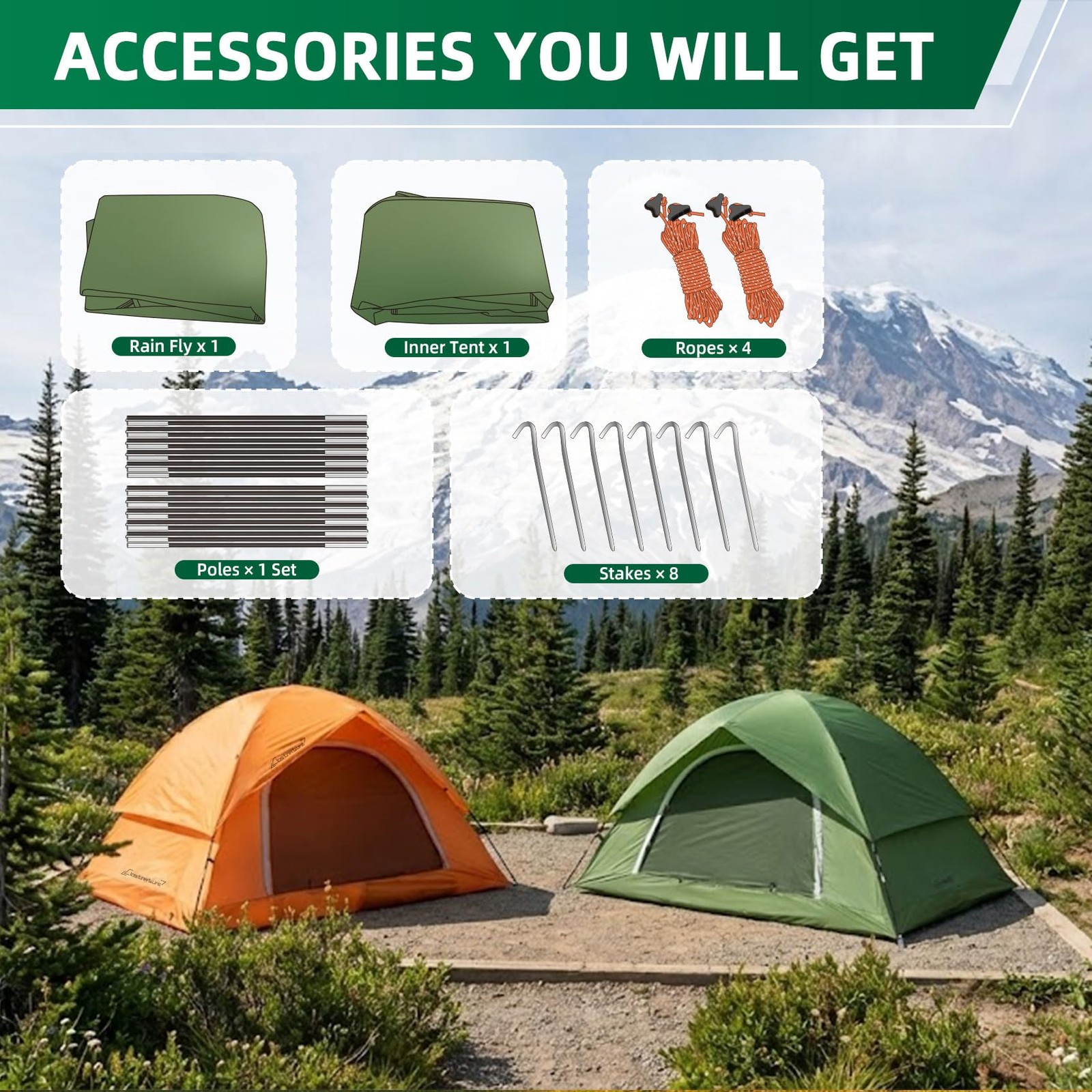Camping Tent For 2 Person 4 Person 6 Person – Waterproof Two Person Tents For