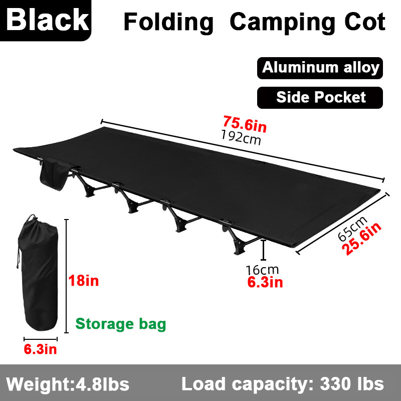 Lightweight Camping Cot, Heavy-Duty Comfortable Military Army Cot & Bag,Hiking