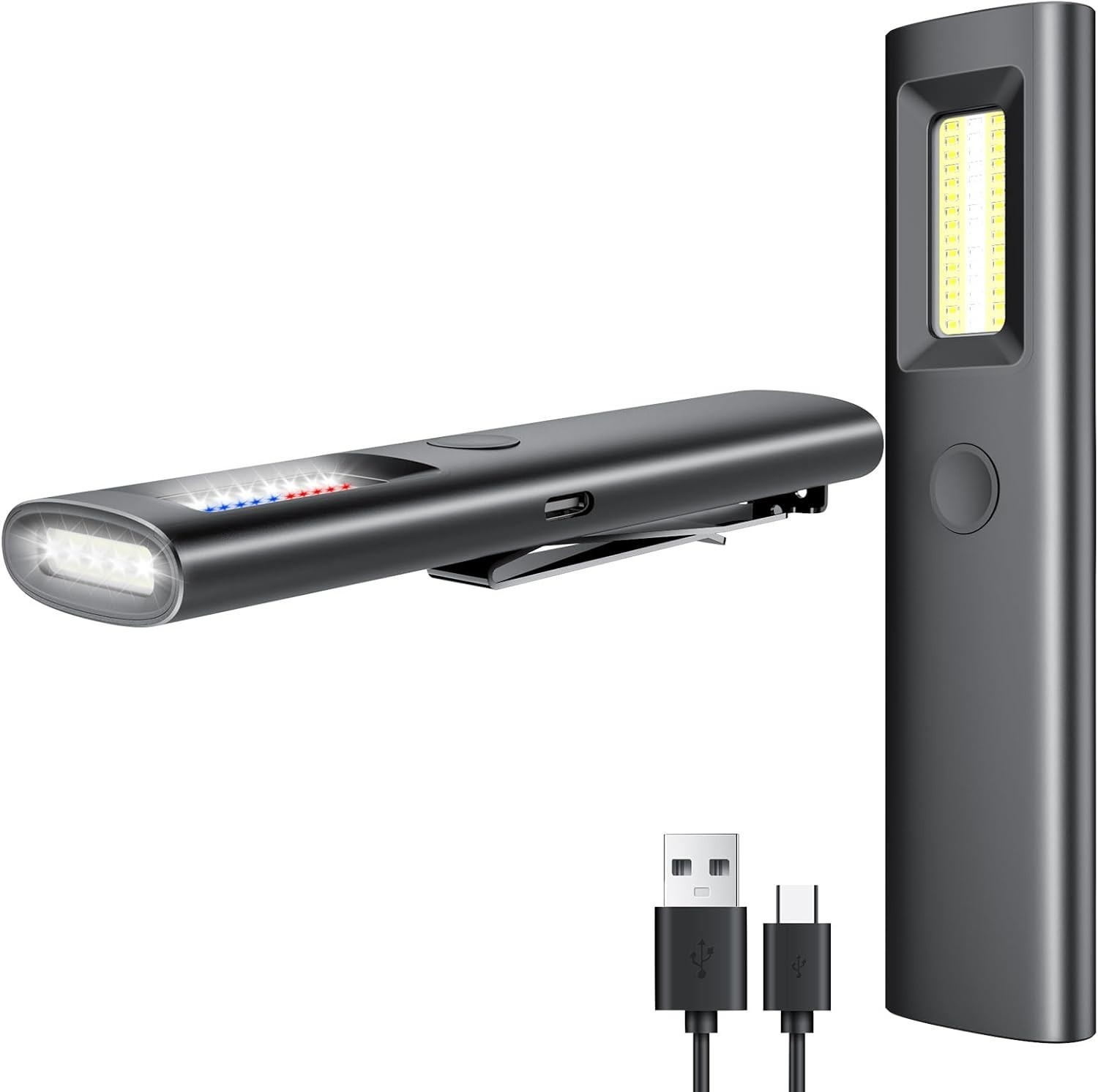 Handheld Pro Rechargeable EDC Flat Flashlight with Green Beam, UV and White L…