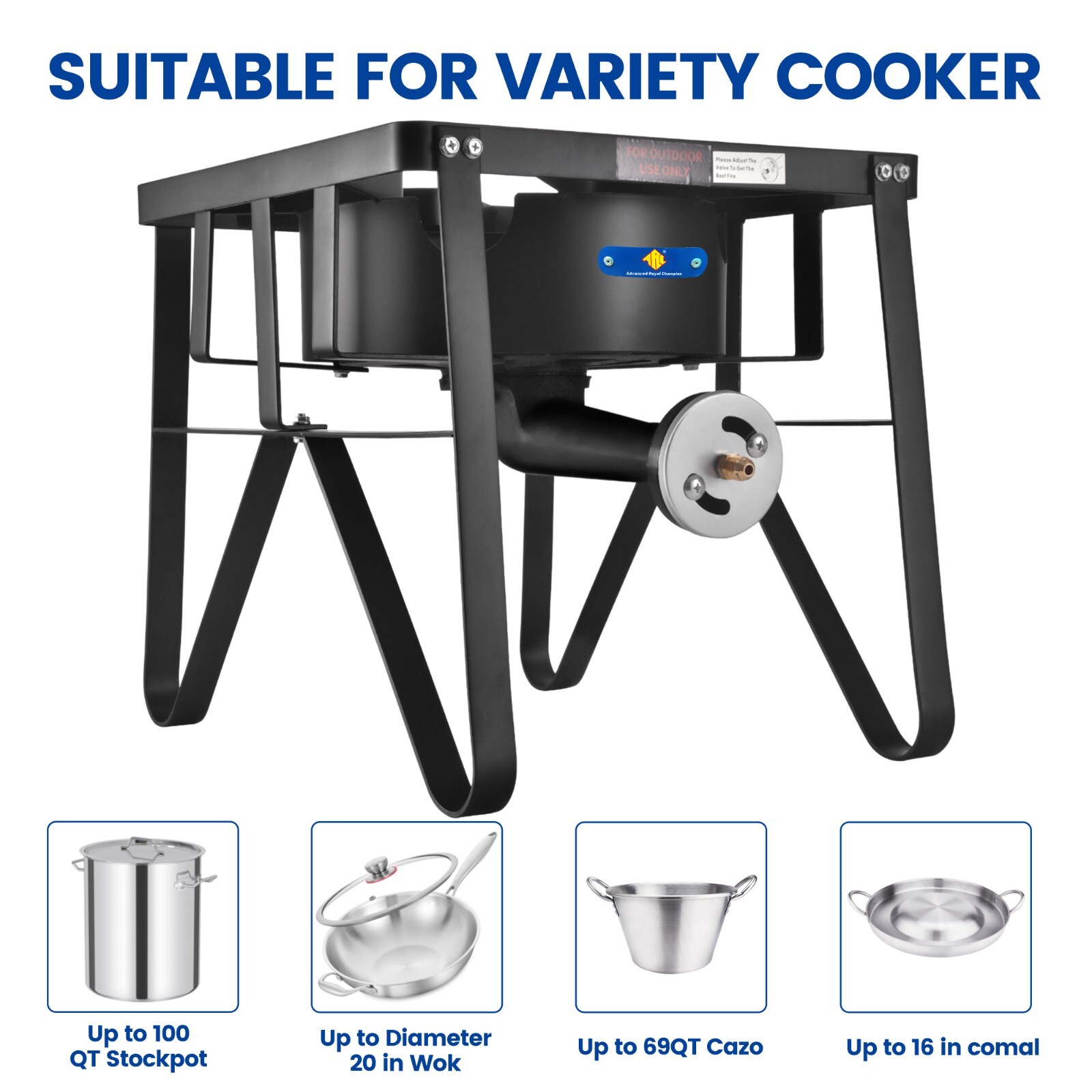 200,000 BTU High-Pressure Propane Burner Gas Stove Burner For Outdoor Cooking
