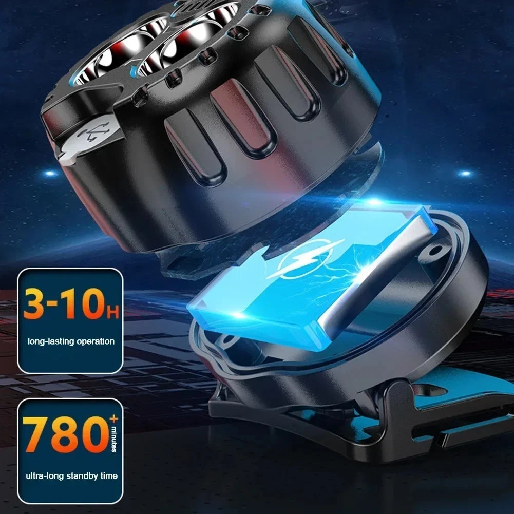 250LM XPE LED Headlamp, IPX4 Waterproof 500mAh Head Flashlight, Outdoor Fishing