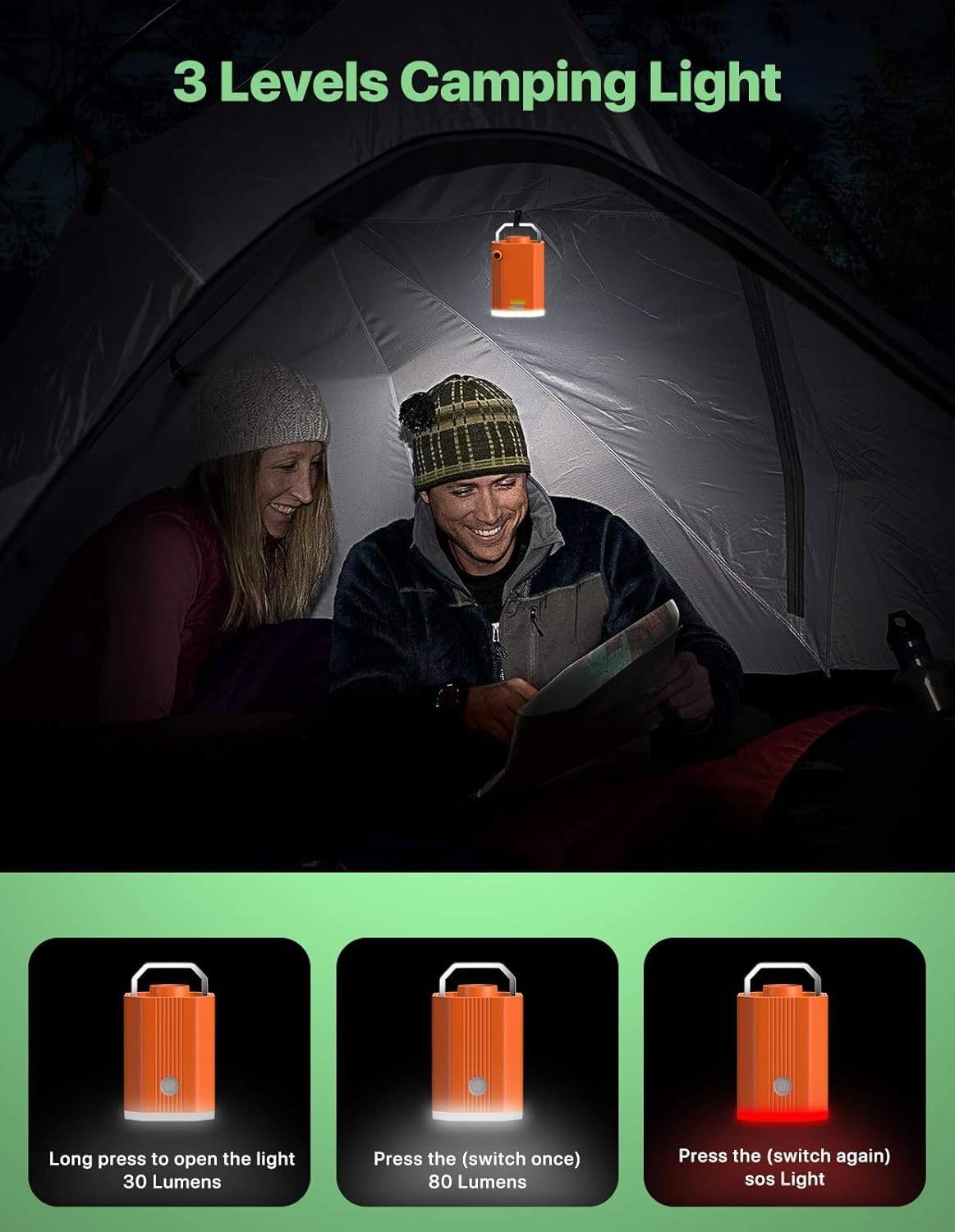Air Pump for Inflatables with Camping Light, Tiny Electric Inflator Deflator