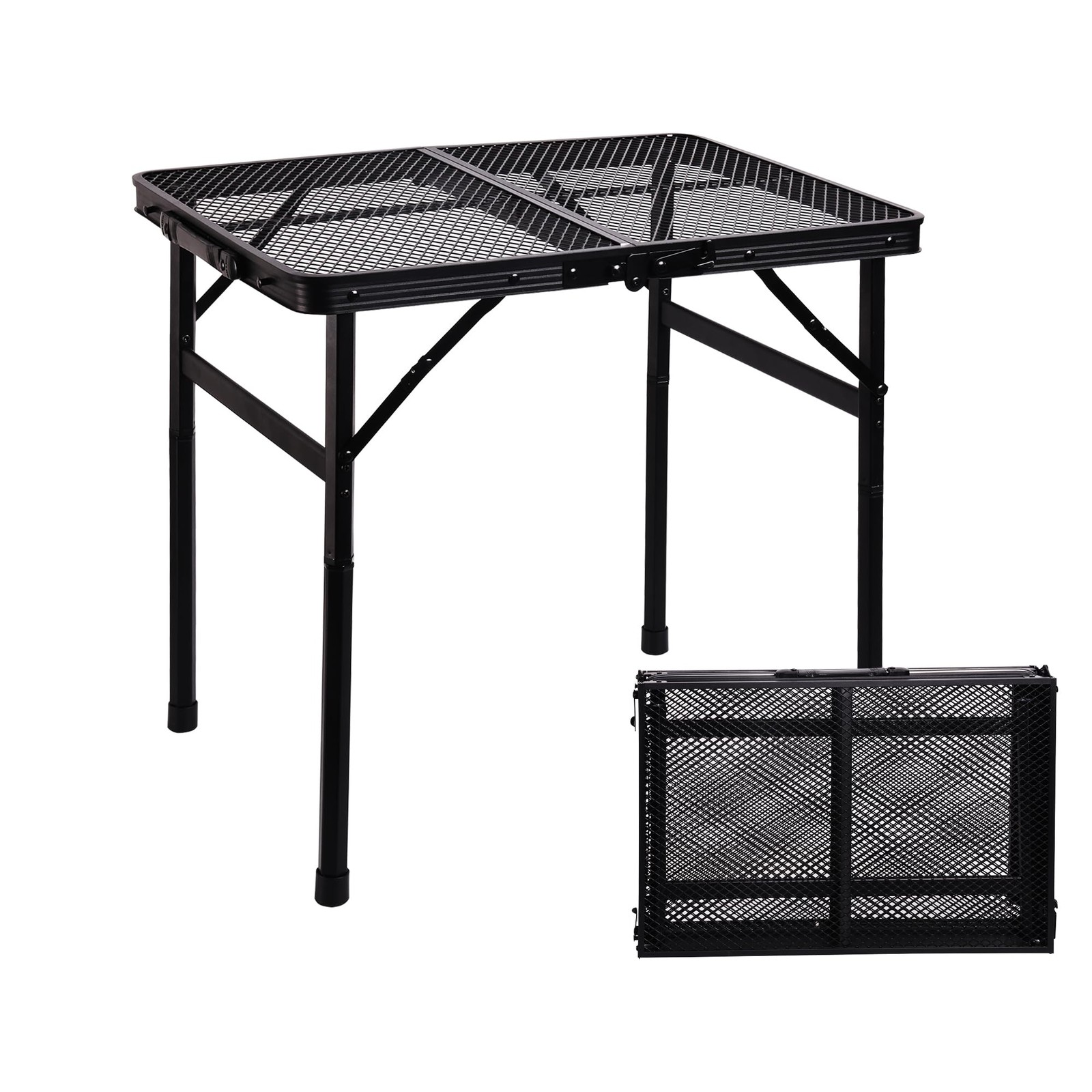 23”L×15”W×22”H Small Metal Folding Table, Camping Grill BBQ Side Table for Ou…
