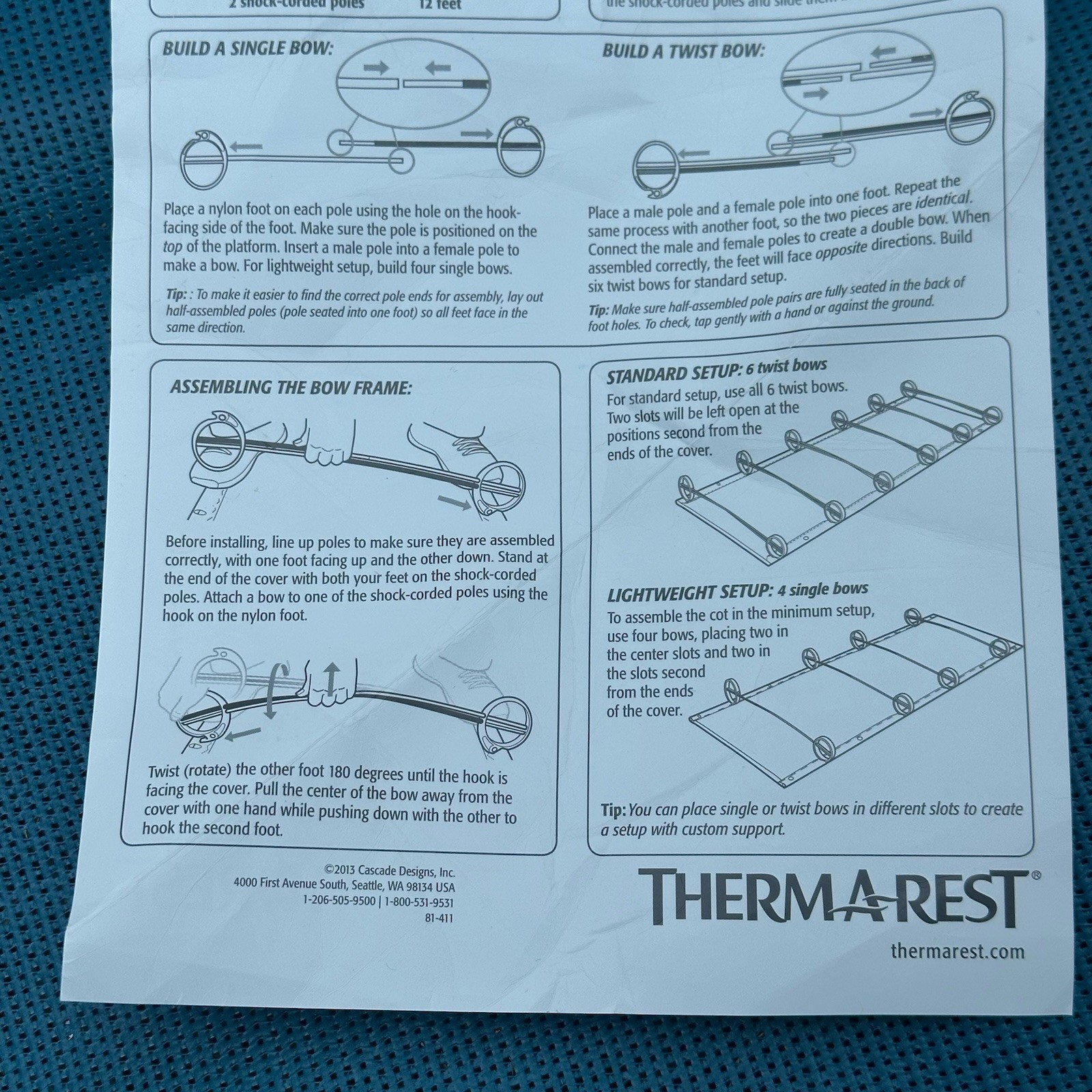 Therm-a-Rest LuxuryLite XL Mesh Cot Ultra Lightweight Backpacking Camping Bed