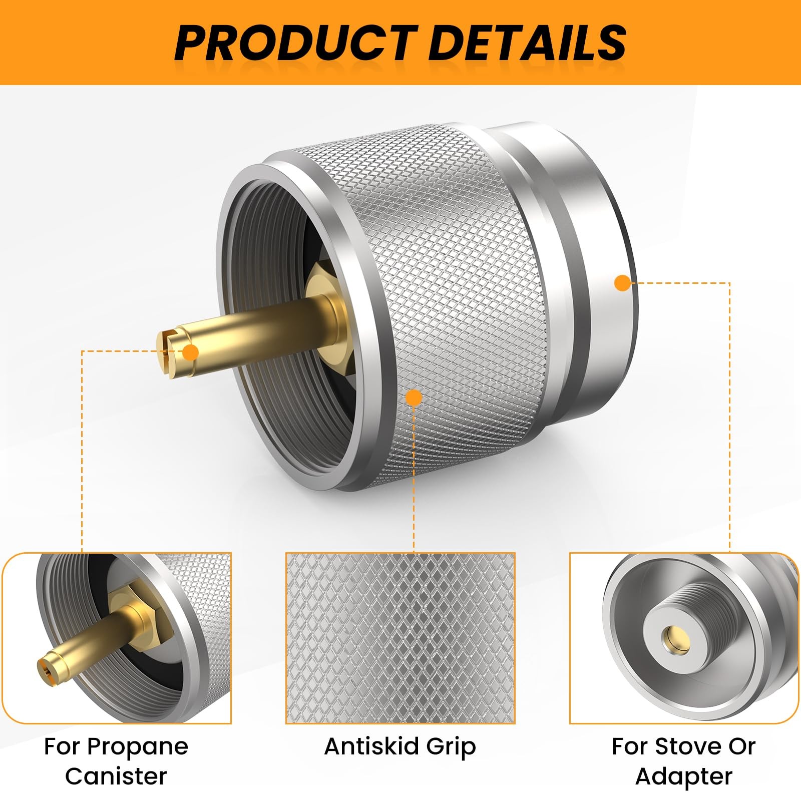 2 Propane to Butane Adapter Propane Tank Gas Adapter Converter Input EN417 Valve