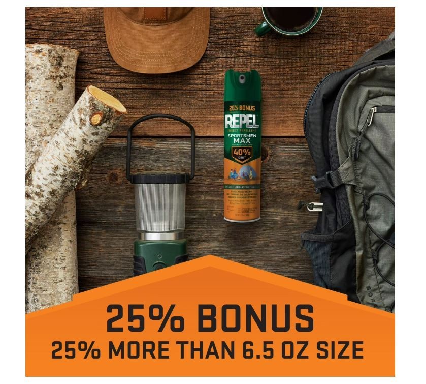 (4 pack) Repel Sportsmen Max Formula Insect Repellent Aerosol Spray 8.125 Ounces