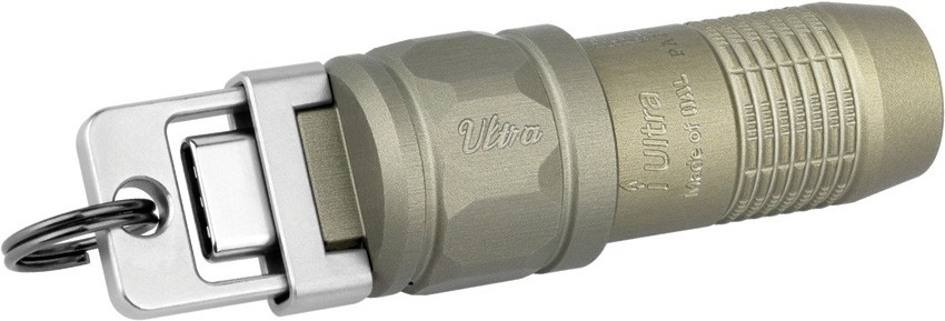 Olight iUltra Olive Green OAL keychain flashlight, 80 Lumens, USB-C Charging