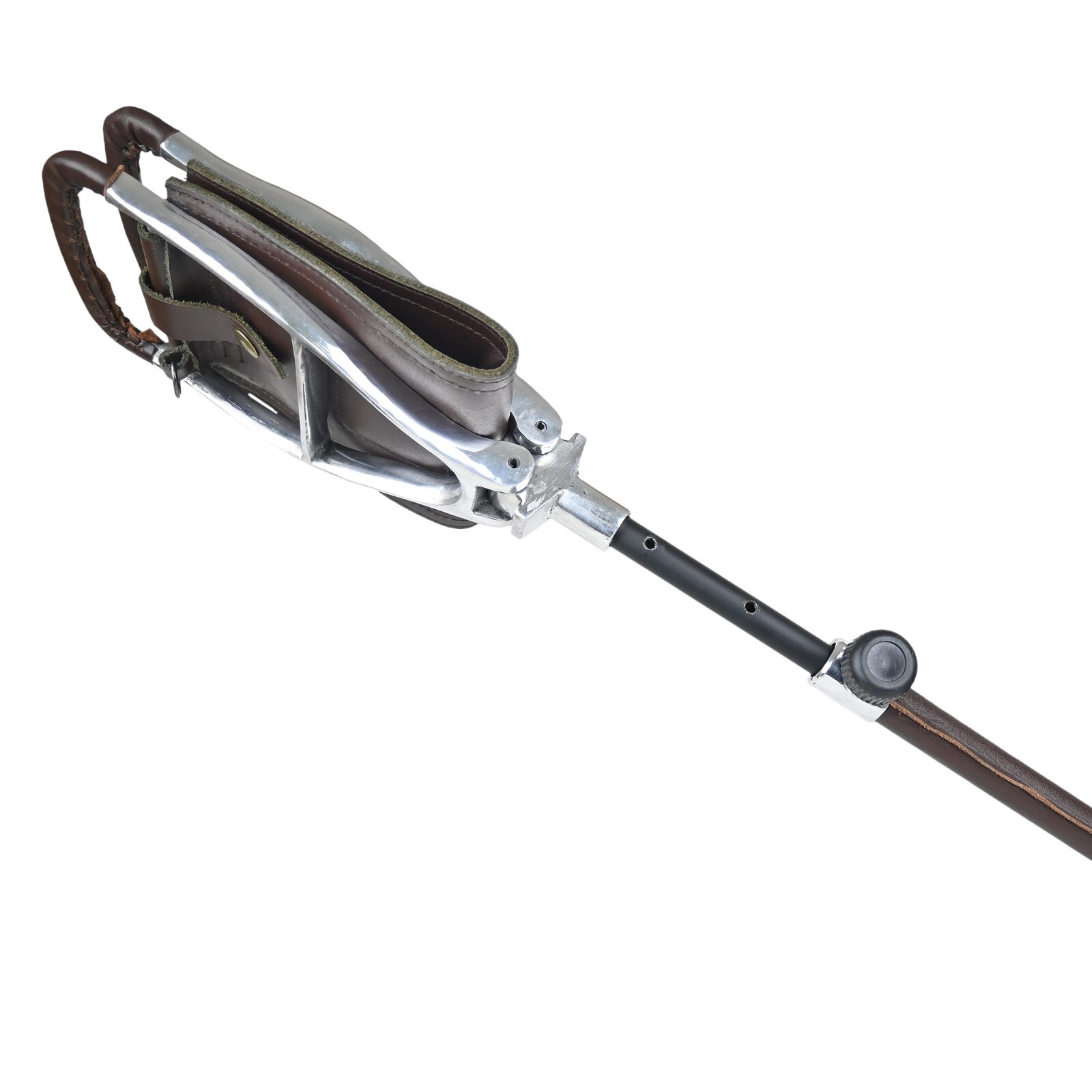 Leather Walking Stick Folding Seat Venator Coffee Brown Outdoor Shooting Stick