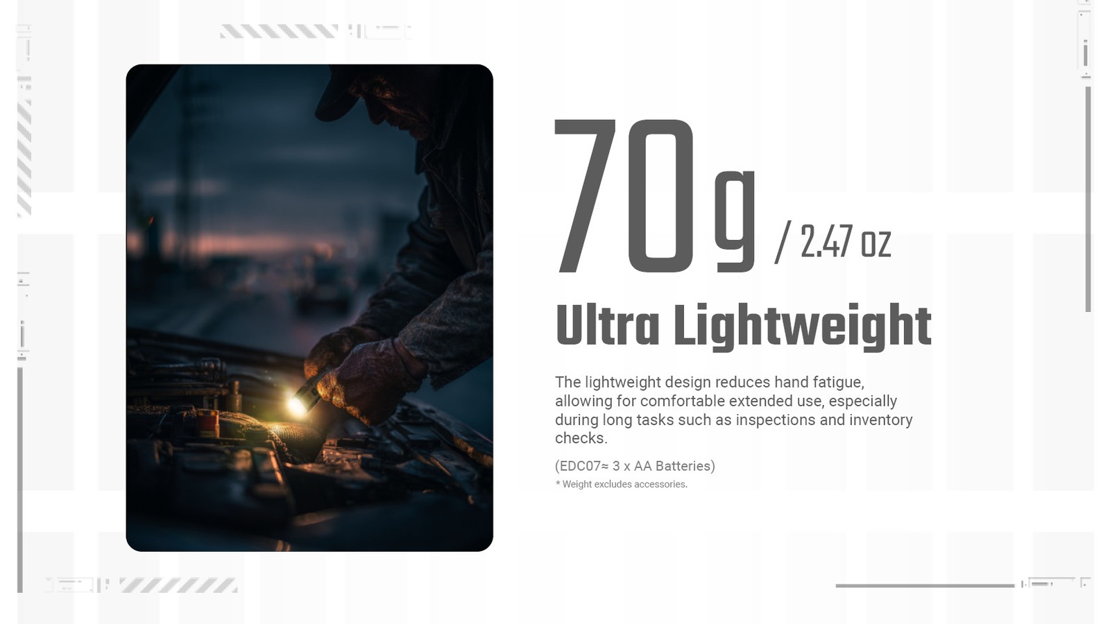 Nitecore EDC07 1500 Lumens Rechargeable Flashlight (Sand)