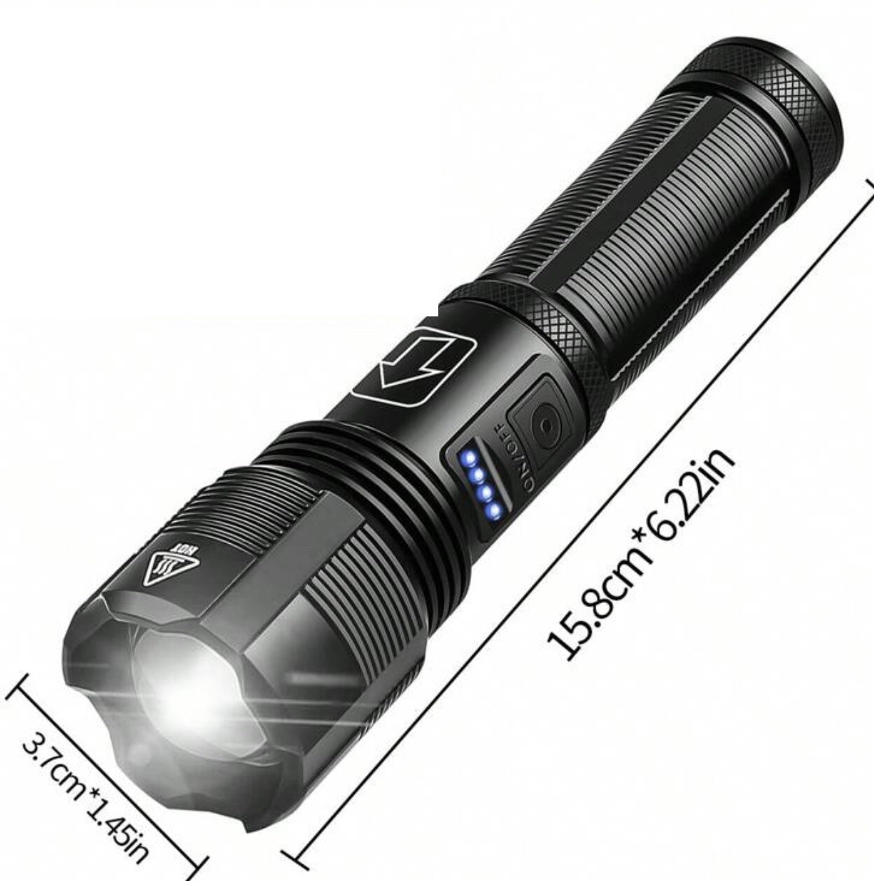 Rechargeable Flashlight, High Brightness, 1500 Lumens