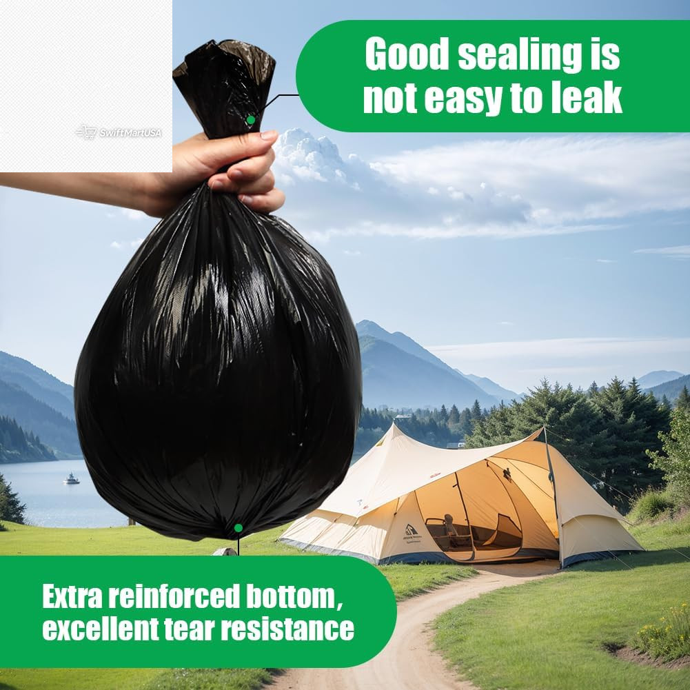 120 Pack Portable Camping Toilet Bags Camp Potty Liner Waste Bags Thickened 6Rol