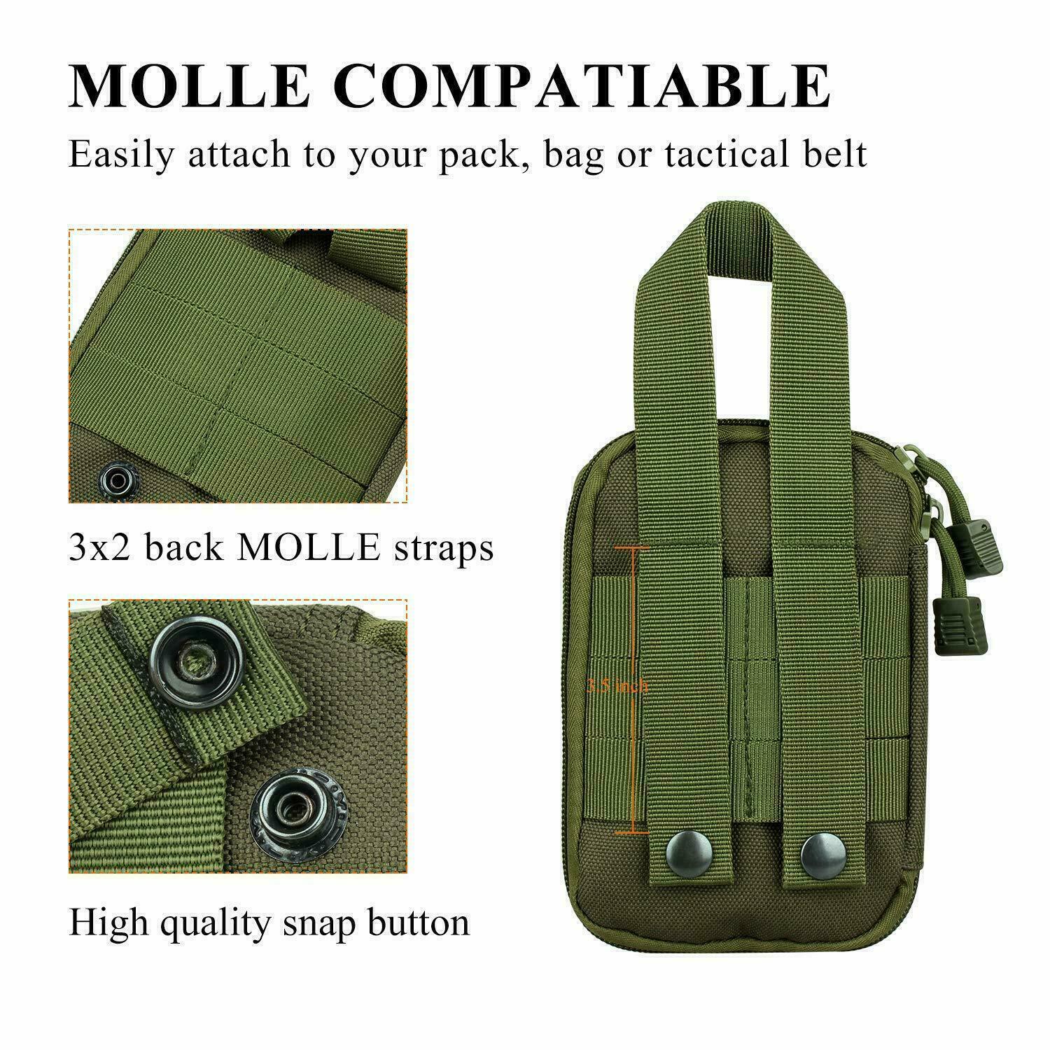 Outdoor Tactical EDC Utility Pouch Nylon MOLLE Compact Pocket Gadget Waist Bag