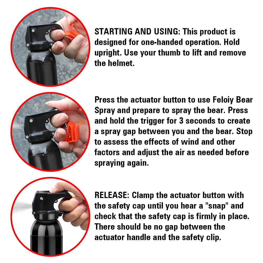 2 Pack Feloiy Bear Repellant Self Defense Spray – 11 oz Bear Attack Deterrent