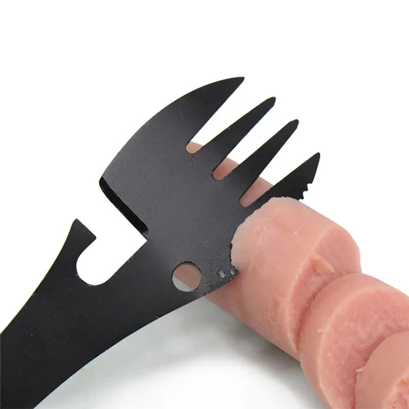 Outdoor Survival Tools 5 in 1 Camping Multi-functional Kit Practical Fork Knife