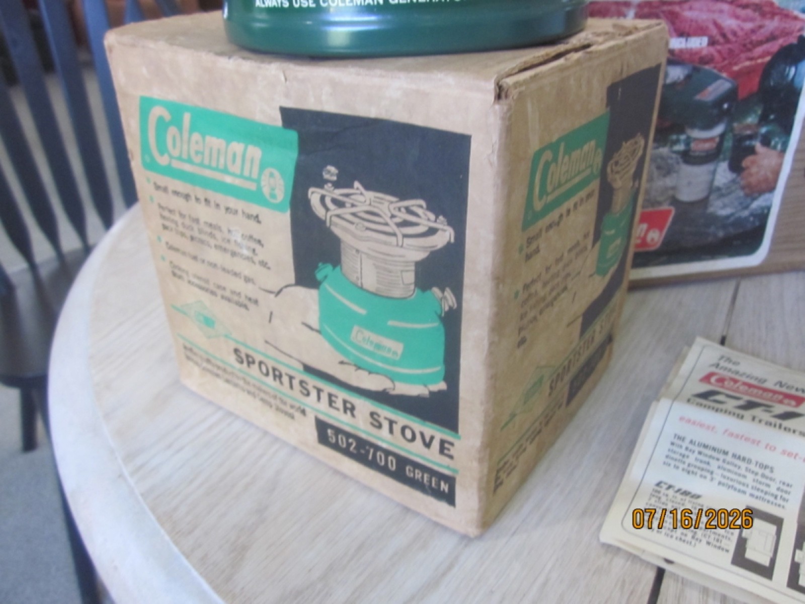 2 VTG NEVER USED & IN ORIG BOXES COLEMAN SINGLE BURNER STOVES-1, #502 & 1, #5418