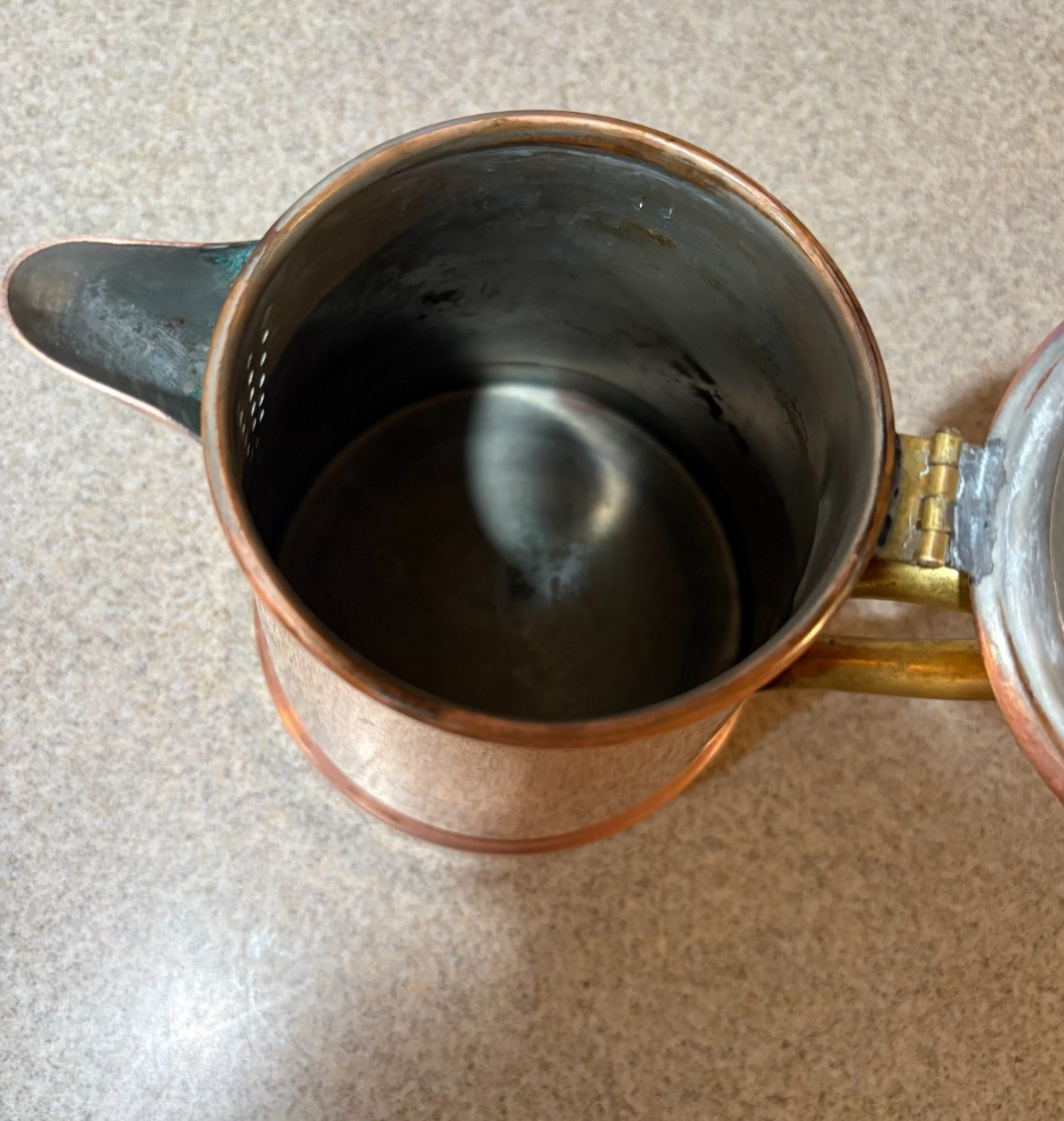 Vintage Copper Coffee Pot w/ Brass Handle Tagus R97 Portugal