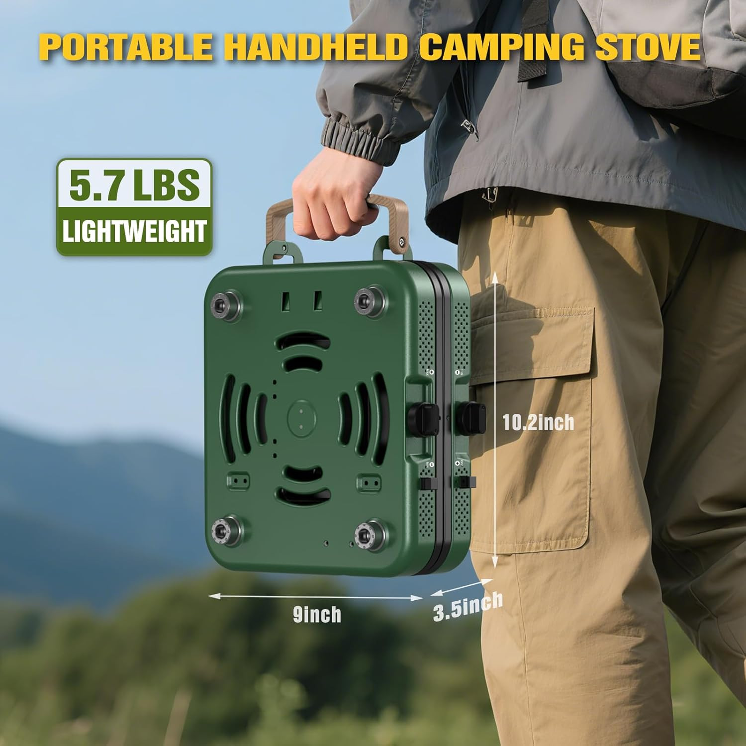 2 Burner Camping Stove,10000 BTU Propane Camp Stove Portable Folding Gas Travel