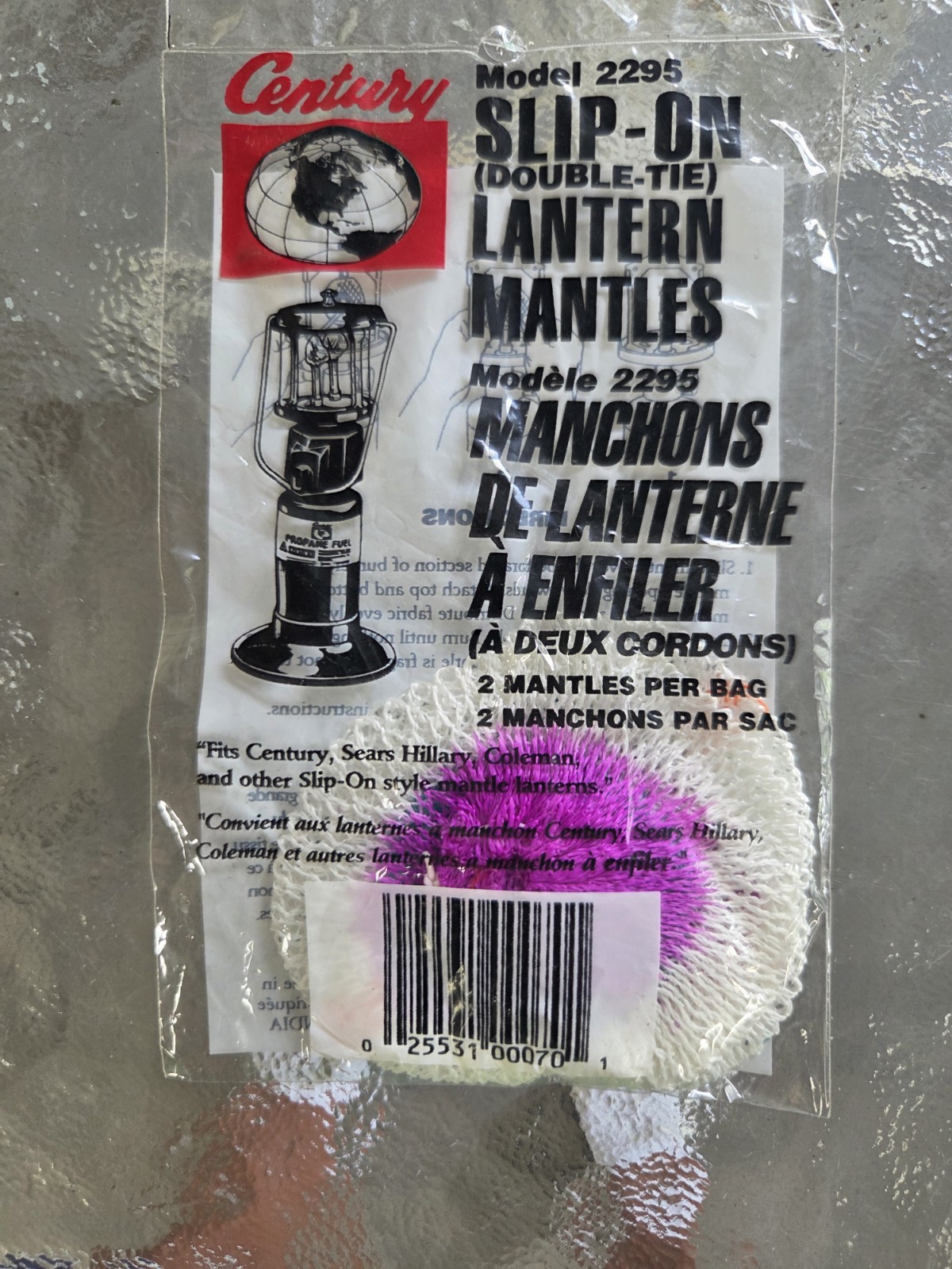 1 Pack Of 2 Century Slip-On Lantern Mantles Model 2295
