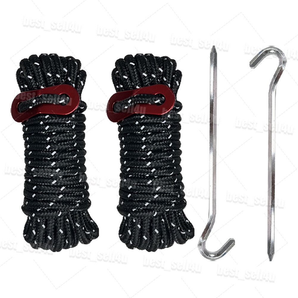 Reflective Guy Lines 4mm Tent Cords Aluminum Tent Stakes Pegs Adjuster Tensioner
