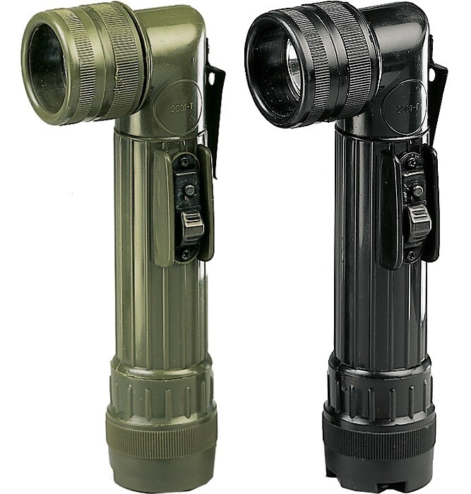 Angle Head Combat Flashlight Tactical Plastic C-Cell Battery with 4 Color Lenses