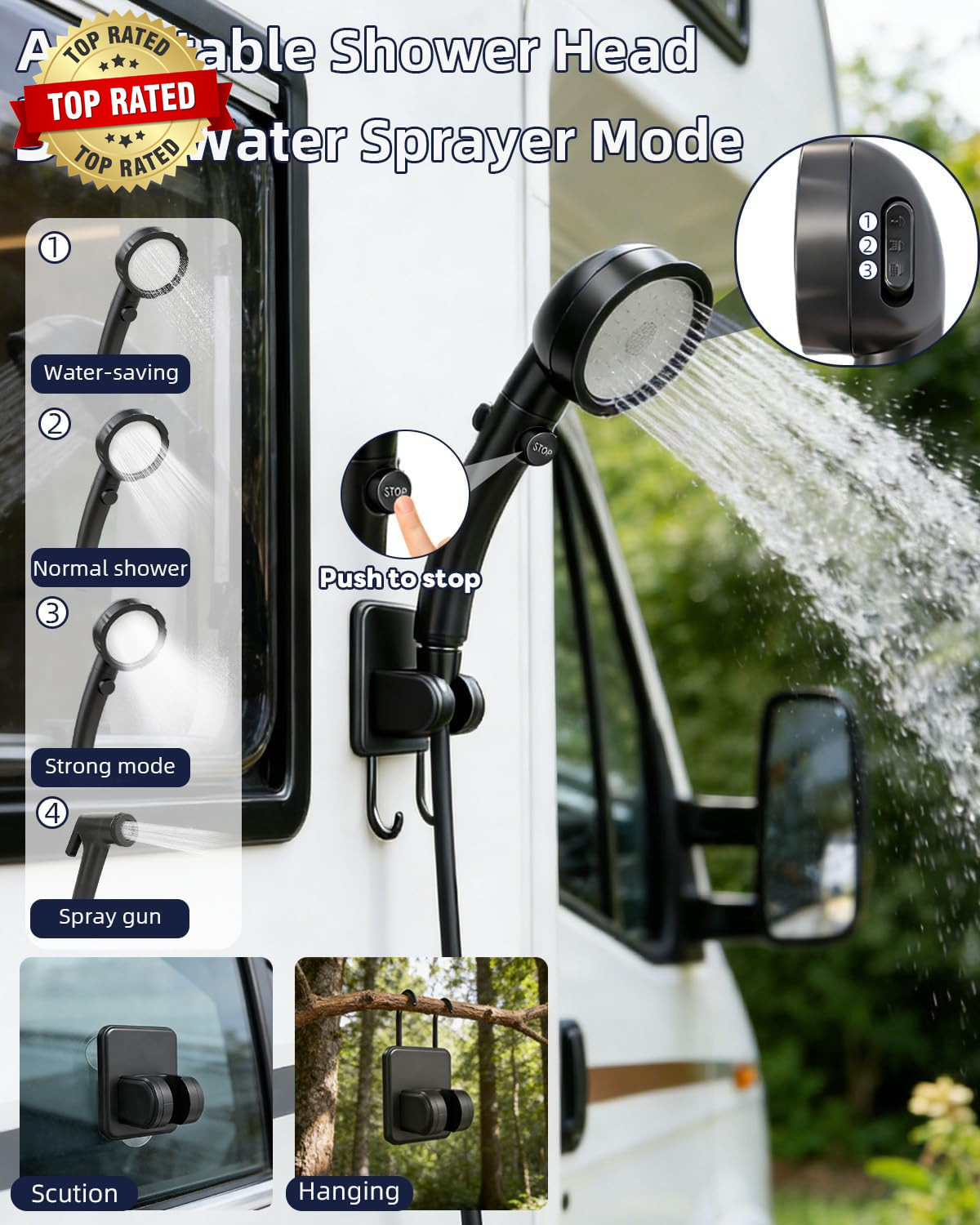 2026 Upgraded Portable Shower with Heater for Camping, 6000Mah Rechargeable Camp