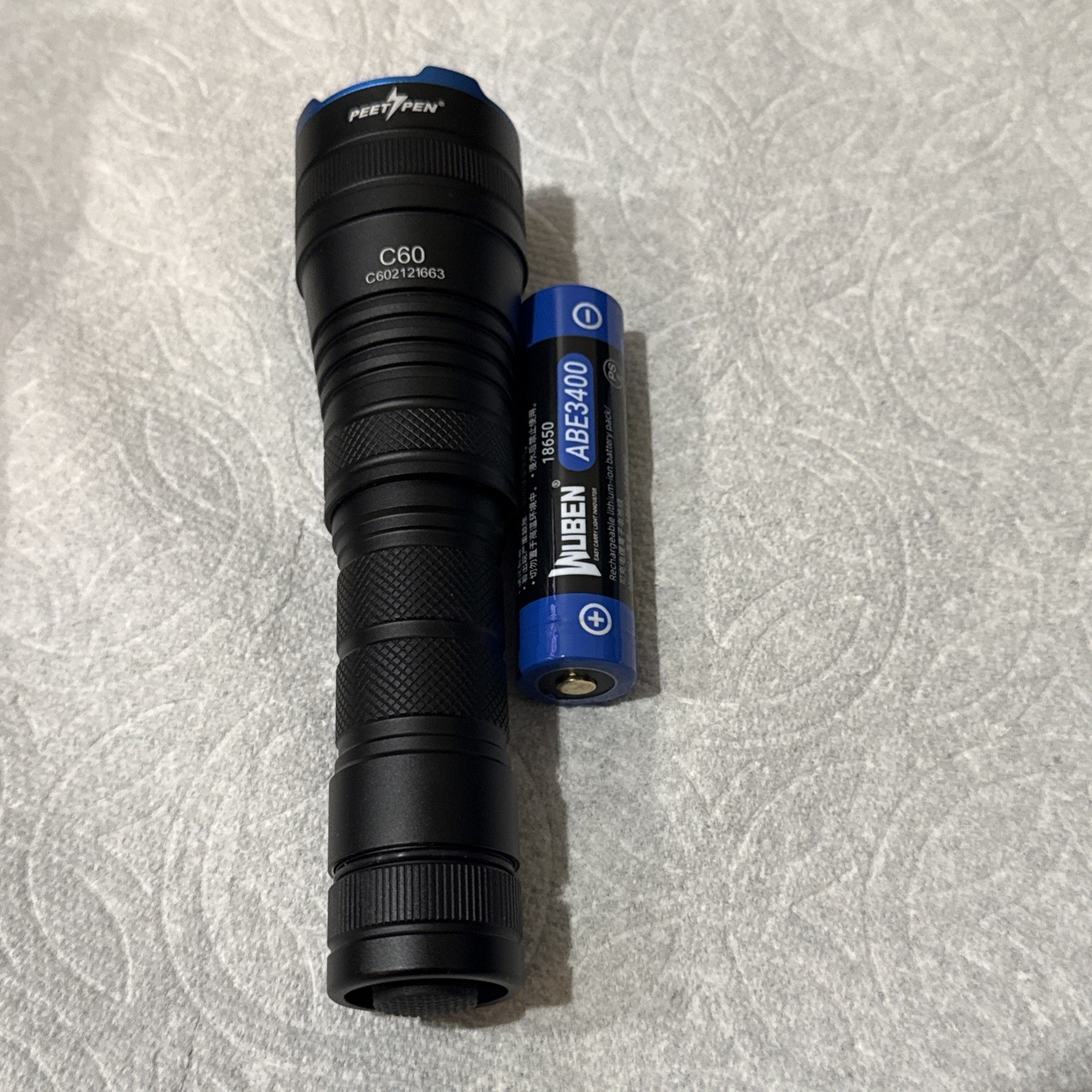 PEETPEN C60 LED Flashlight 1000 Lumens Zoomable 18650 Rechargeable Battery #8