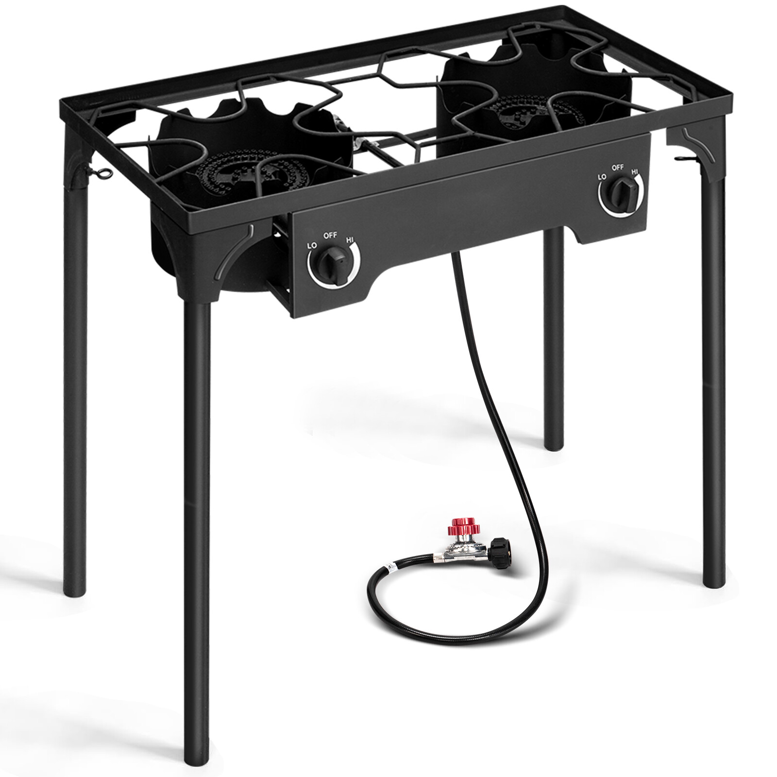 Outdoor 150000 BTU Stove Propane Double Burner Stove Portable Cooker BBQ Grill
