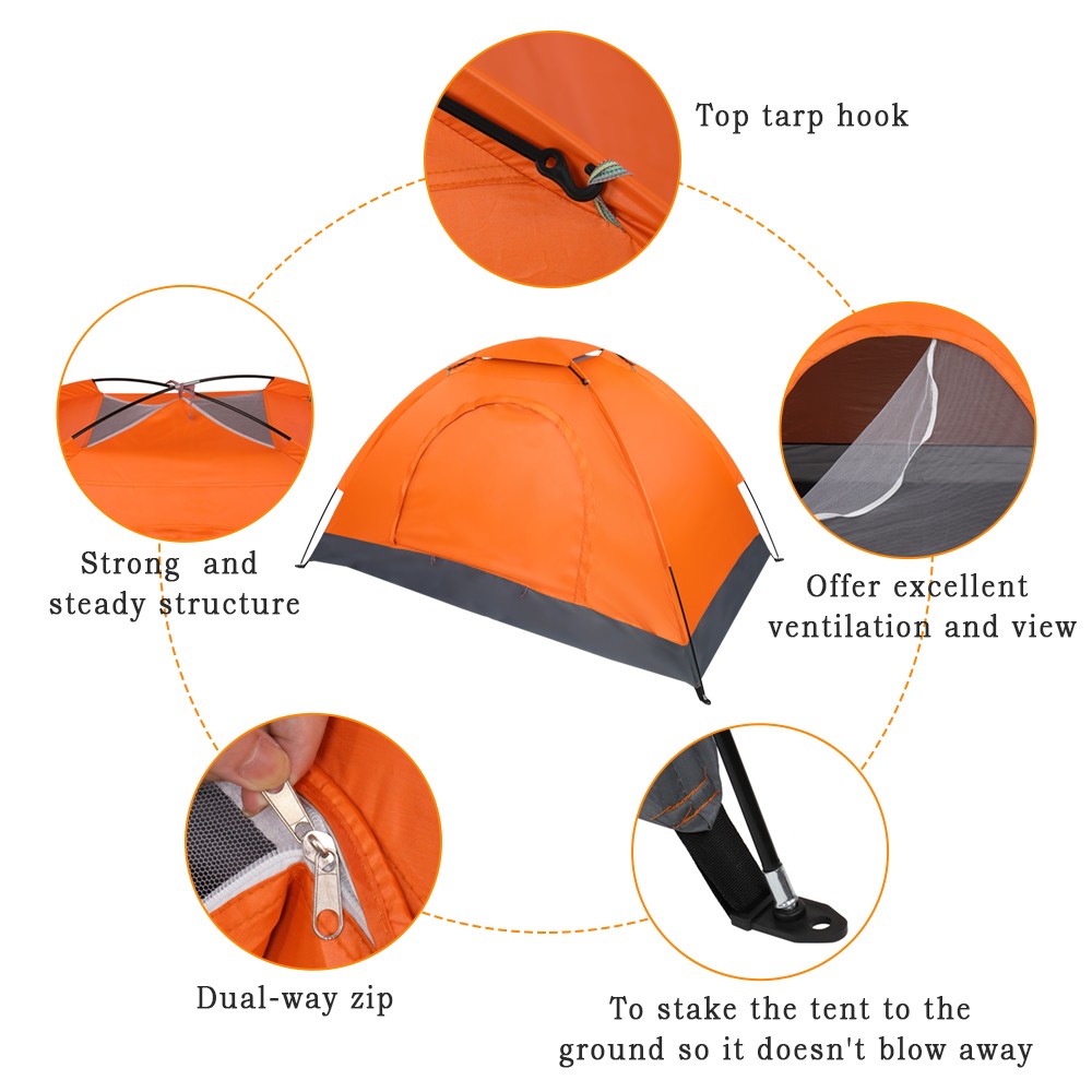 1 Person Waterproof Camping Tent Backpacking Dome Shelter Lightweight Hiking