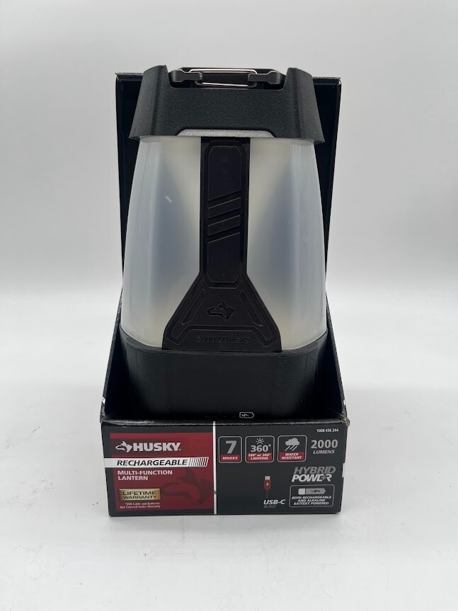 Husky 2000 Lumens Hybrid Power LED Lantern with Rechargeable Battery