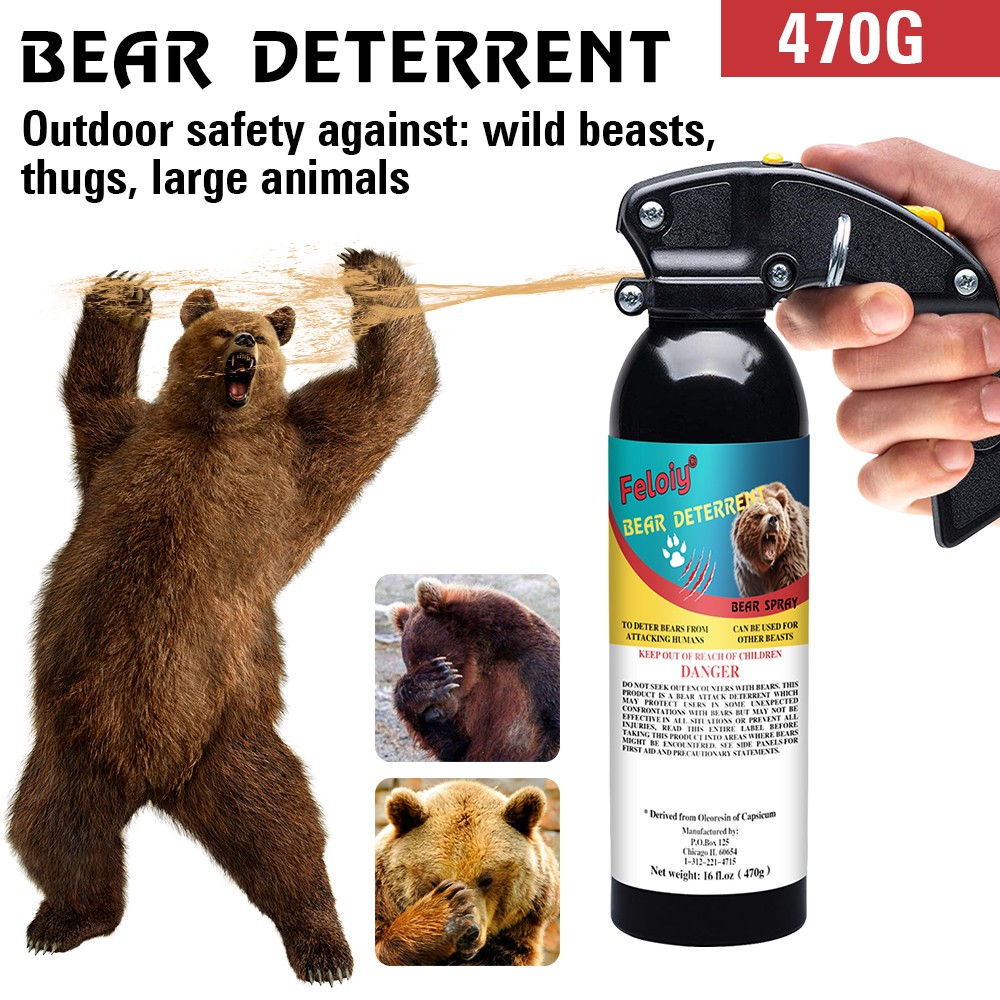Feloiy Home Self Defense 16oz 35Ft, Bear Repellent Spray Legal Formula