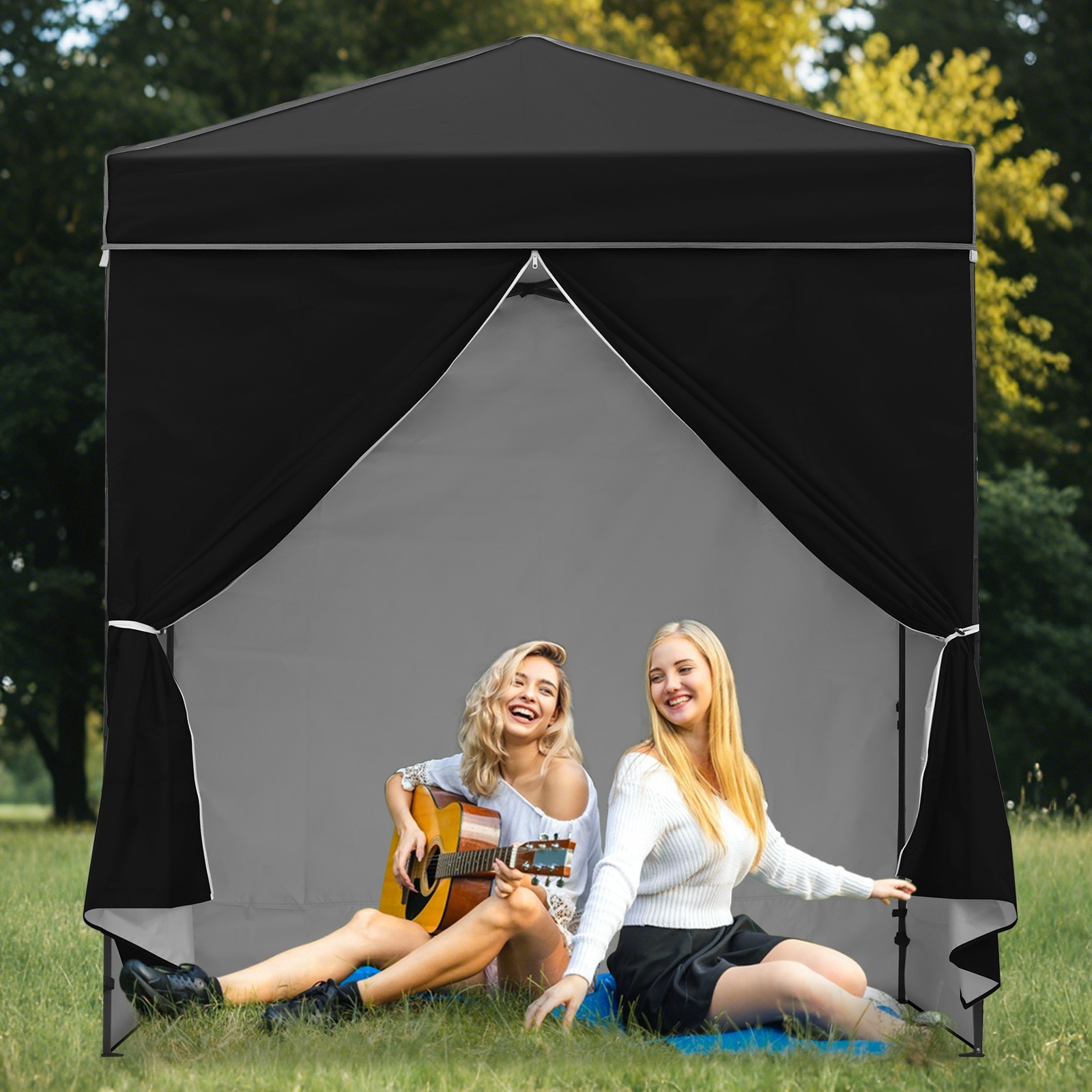 EAGLE PEAK Instant Pop Up Canopy with Adjustable Sun Wall 6×4 with 4 Sidewalls