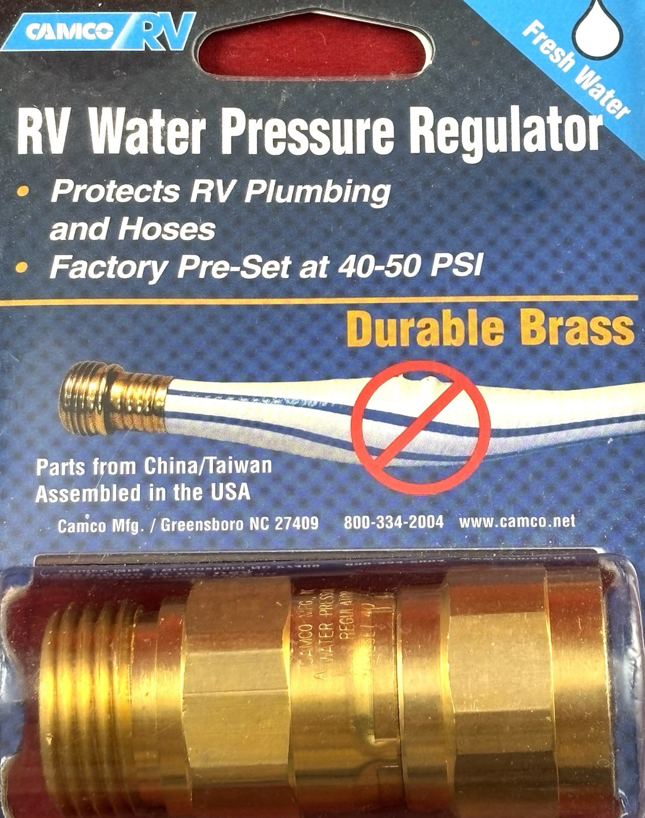 Camco Brass Water Pressure Regulator 40053