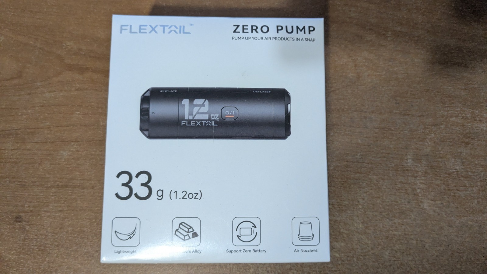 Flextail 1.2oz Zero Pump with USB-C Rechargeable Lithium Battery and Adapters