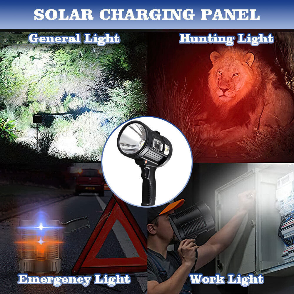 1000000 Lumens Rechargeable Spotlight Handheld Hunting Flashlight Led Spot light
