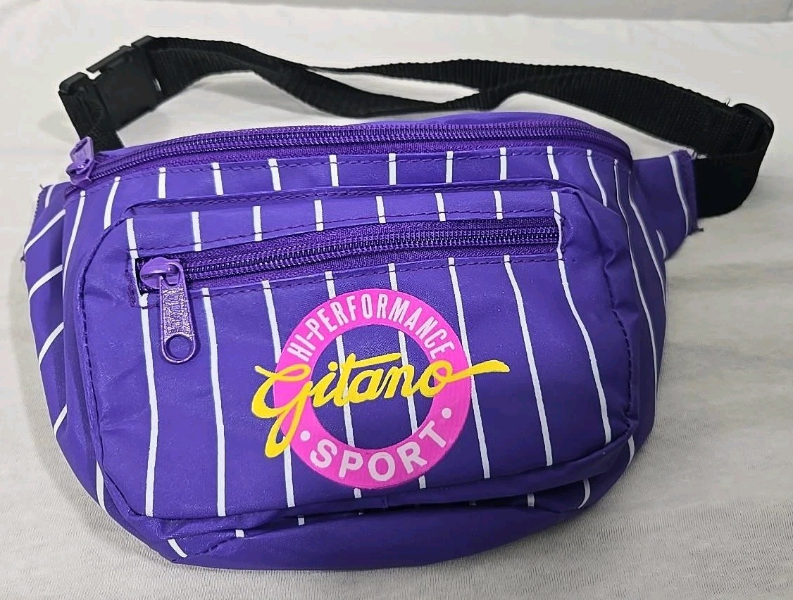 Vintage Gitano Hi-Performance Sport Purple Fanny Pack Waist Belt Bag 90s