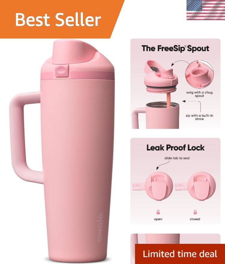 Stylish 30oz FreeSip Tumbler – Insulated, BPA Free, Ideal for Work & Travel