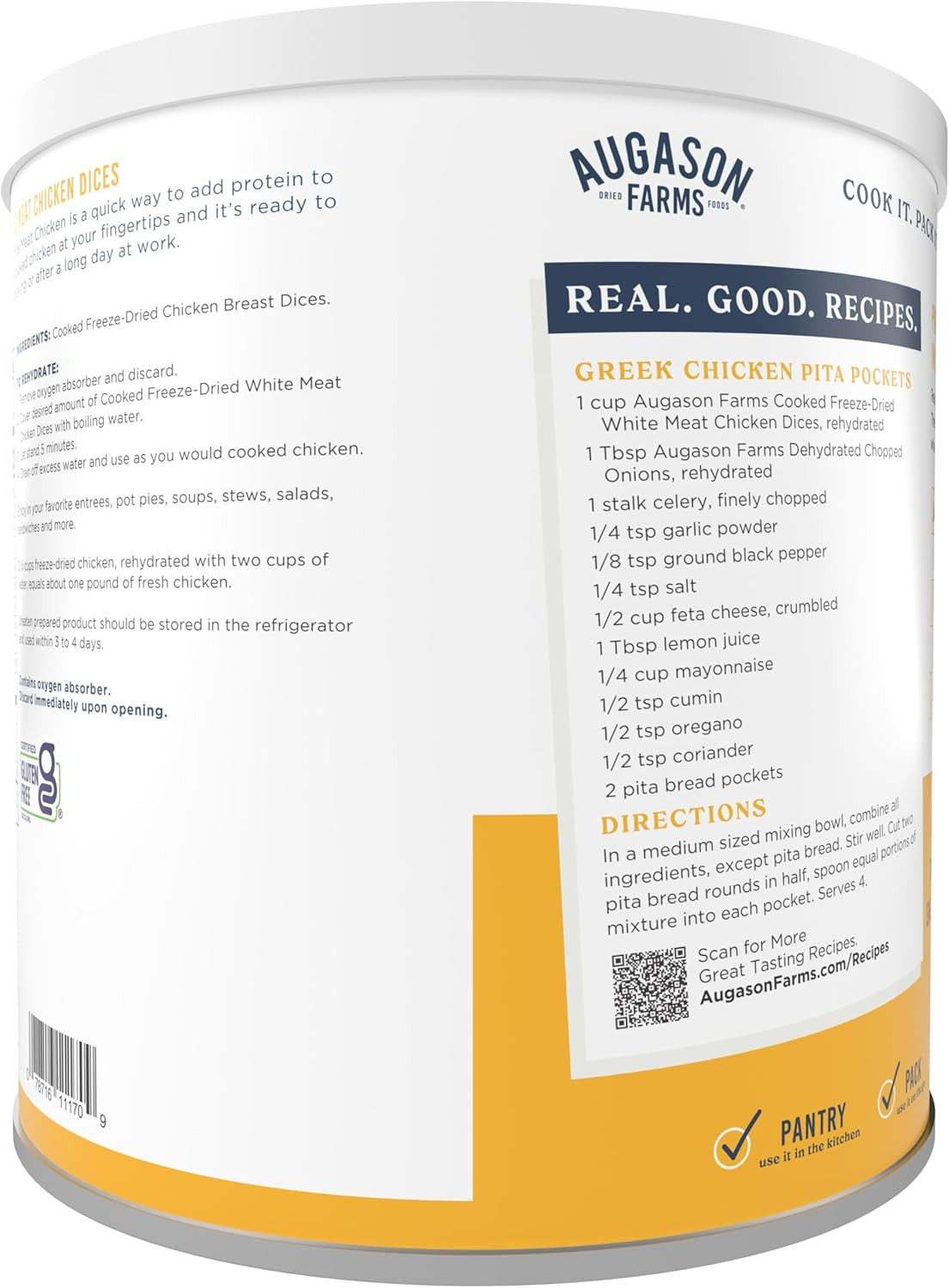 Cooked Freeze Dried White Meat Chicken Dices Can, Emergency Food Supply, Everyda