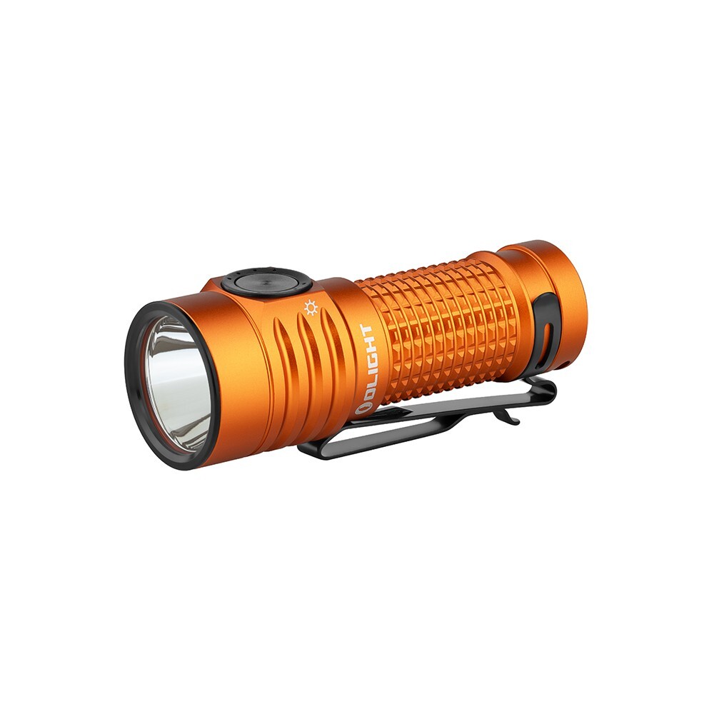 Olight Baton Turbo Orange Compact EDC Flashlight, 510m Long Range Beam, 1000 Lum