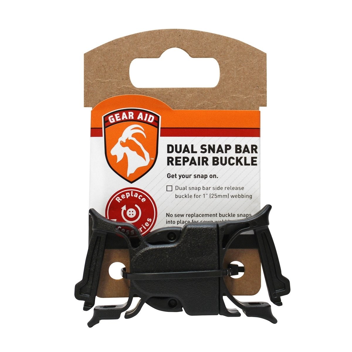 GEAR AID Dual Snap Bar Repair Buckle for Dry Bags and Backpacks 1 Inch Webbing